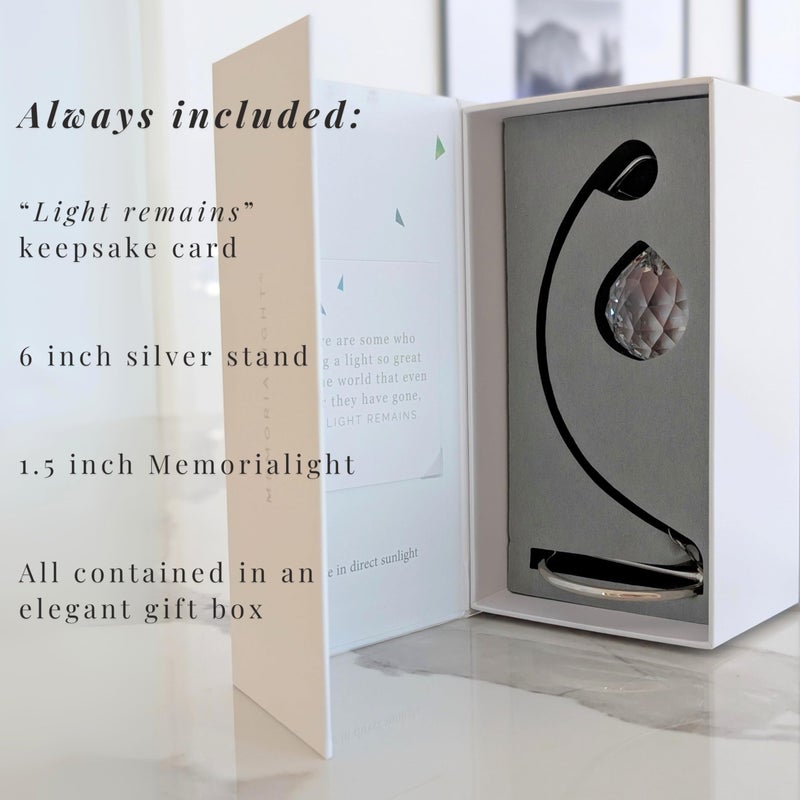 Memorialight Tabletop Sympathy Gift with Stand  Crystal Ornament Rainbow Maker  Unique Memorial Gift  Loss of Family & Loved Ones  Miscarriage or Grief Gift  Best for Bereavement & Daily Remembrance - Image 2